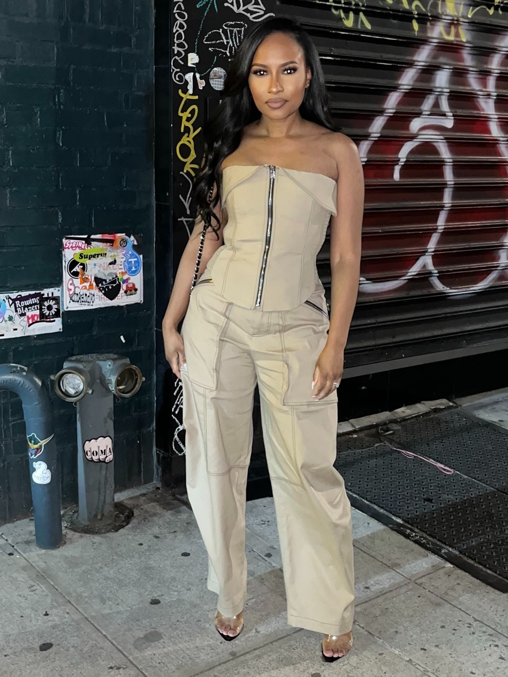 Khaki Corset Top & Pants